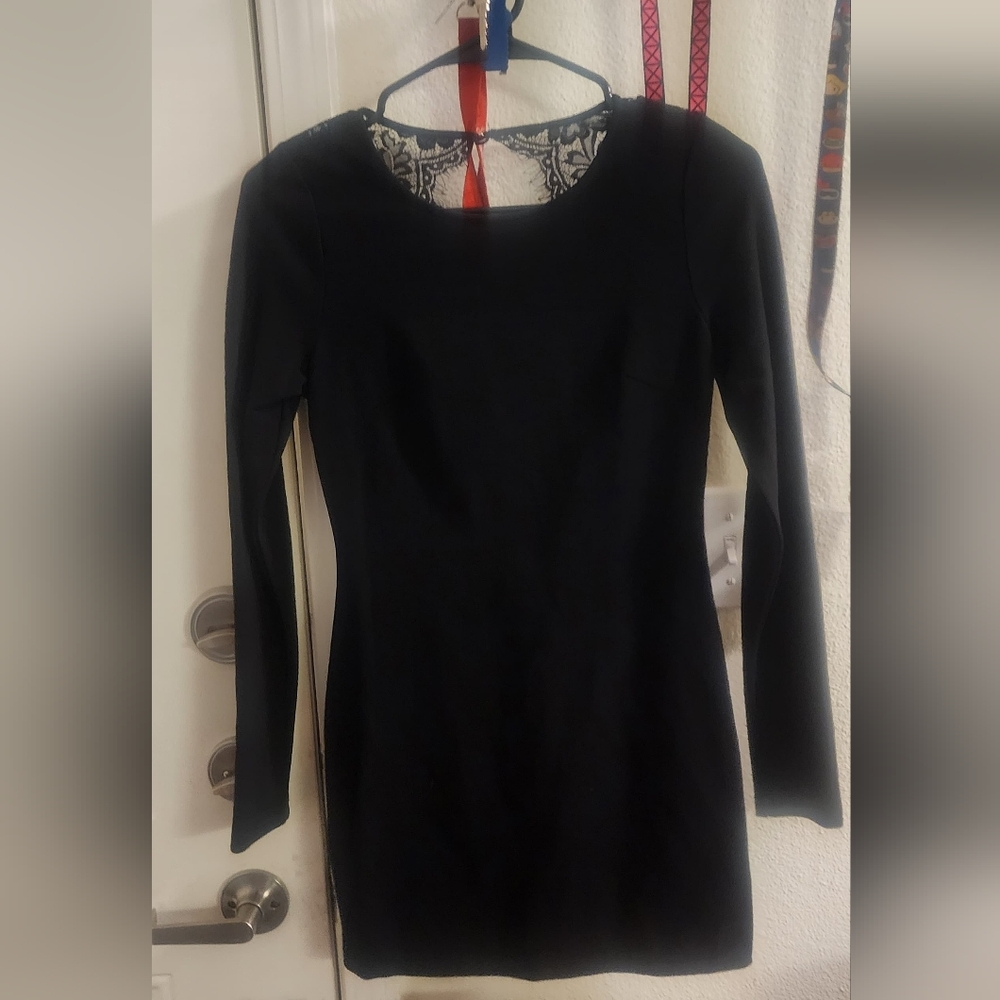 Lulu's Black Long Sleeve Lace Dress / Bodycon Elegant